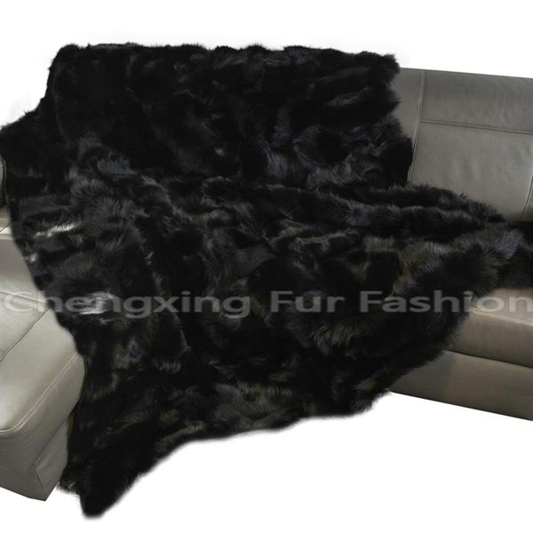 

blankets cx-d-115 patchwork luxury natural fur rug carpet mat bedroom blanket