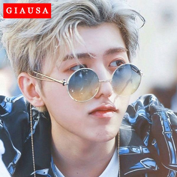 

sunglasses 2021 retro classic vintage round women brand designer sun glasses metal frame black lens eyewear driving, White;black