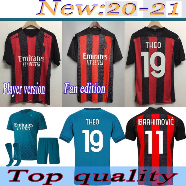 

suit kids suit ibrahimovi ac milan soccer jerseys 2020/2021 player version fan edition soccer shirts customized men football uniforms, Black;yellow