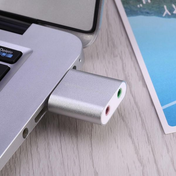 

cgjxswhite color external usb 2 .0 7 .1 ch virtual audio sound card adapter converter notebook for windows xp /vista /7 /8 ,mac ,linux