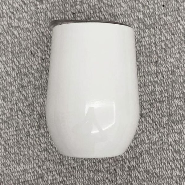 

12 oz sublimation coating wine tumbler diy blank stainless steel tumbler vacuum insulated egg cup beer mug with lid