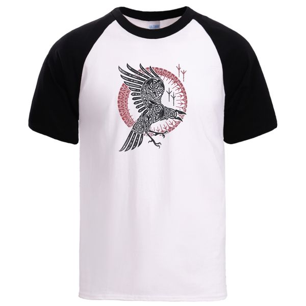 

viking legend ragnar's raven t shirts mens summer short sleeve raglan tshirts cool fashion pullover tees 2020 man brand