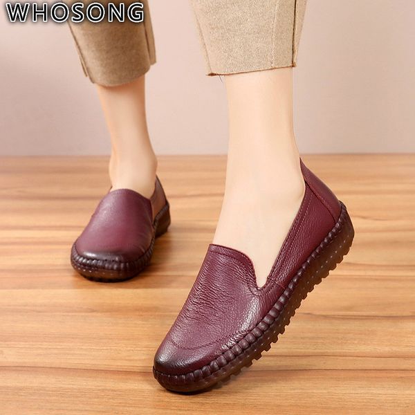 

soft bottom women flats genuine leather mother shoes comfort oxford shoes for women loafers moccasins plus size 42, Black