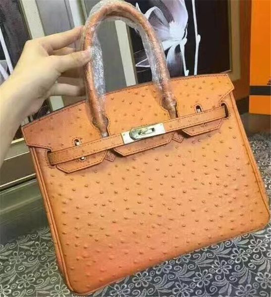 

wholesale calf skin with ostrich grain golden brow brikiin handbag,size30 35cm,machine made,have both gold and silver hardware,fast delivery