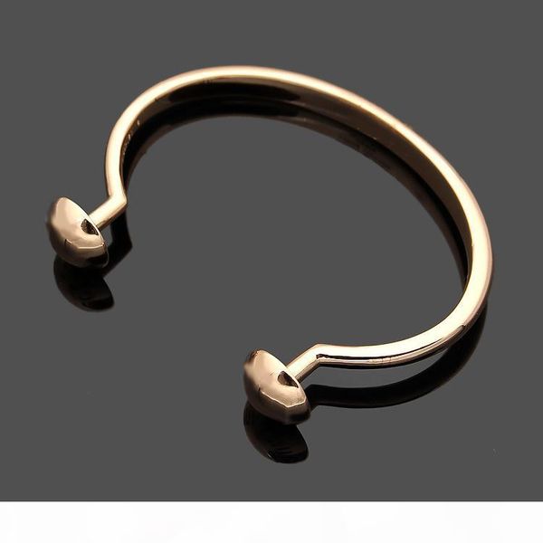 

2019 opened punk v bangles with two round design of cuff women bracelet cufflink wedding jewelry gift ing, Black