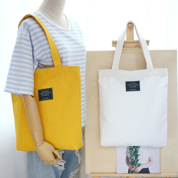 

casual shoulder bag women shopping bag single shoulder canvas cloth zipper reusable bolsas feminina sac