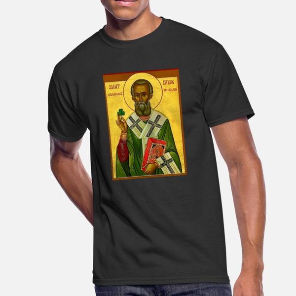 

st patrick orthodx icon men's tee t shirt men personalized cotton o neck natural gift casual summer style family shirt