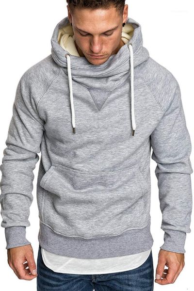 

hoodies fashion solid color long sleeve loose hooded sweatshirt pullover basic mens clothing casual men designer, Black