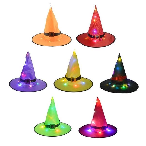

party hats halloween glow witch hat hanging holiday ball christmas light festival props