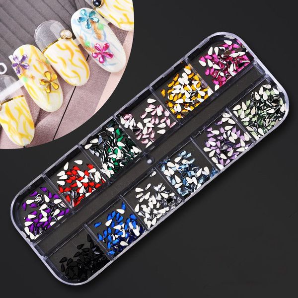 

1set 3d nail rhinestones and studs gold rivets jewelry kit decorations for manicure flakes glitter colorful pearl for nail art#1, Silver;gold