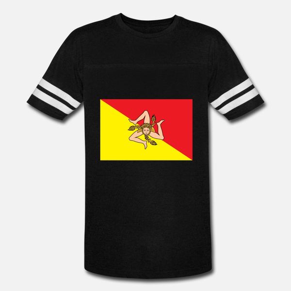 

flag of sicily sicilian flag t shirt men printed 100% cotton round neck trend famous funny casual spring autumn pictures shirt