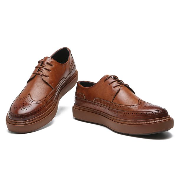 

dress shoes men leather formal wedding party for retro brogue men's oxfords, Black