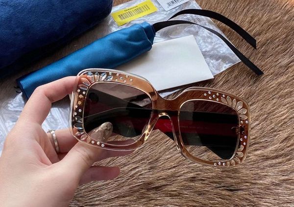 

women diamante oversized sunglasses brown square 3862 gafas de sol de fashion sunglasses new with box, White;black
