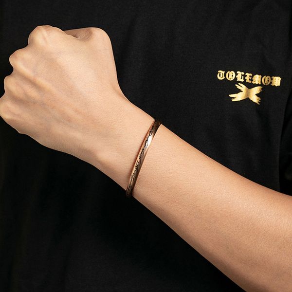 

charm bracelets mens stainless steel opening bracelets rose gold bangles adjustable fashion bracelet jewelry mens accessories, Golden;silver
