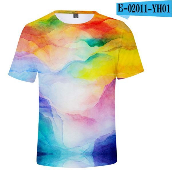 

tie dye printed men summer 18 colors 3d print shirts aesthetic comics plus size men clothing