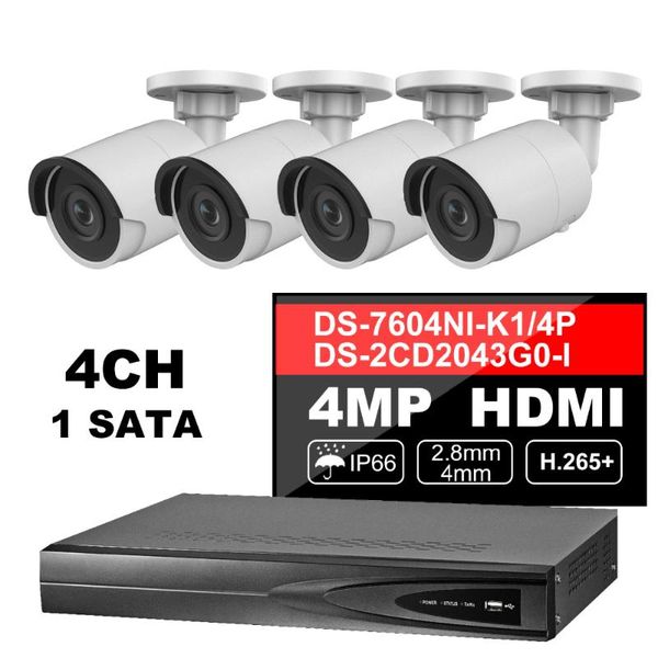 

hik 4ch hd poe nvr kit ds-7604ni-k1/4p 4pcs 4mp ds-2cd2043g0-i ip camera ir night vision surveillance set shipping fast shipping