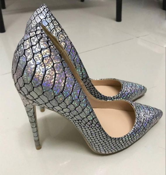

2020 women pumps shoes stiletto ladies fashion snakeskin pointed toe super high thin heels woman comfort female footwear, Black