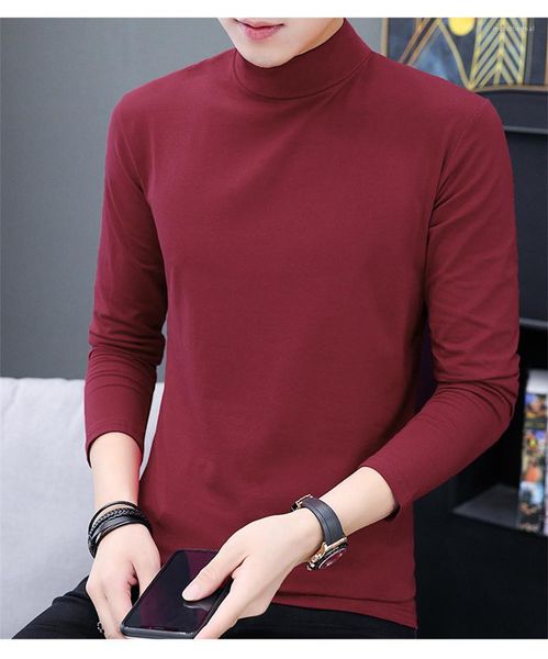 

casual spring and autumn turtle neck sweaters man solid color sweater men fashion slim sweaters mens, White;black