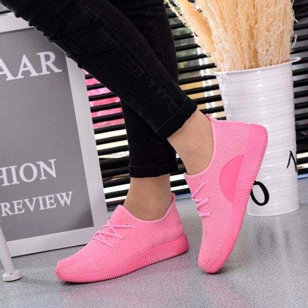 

women's flat shoes casual sneakers woven shallow shoes breathable candy color student net tennis zapatillas hombre#20, Black