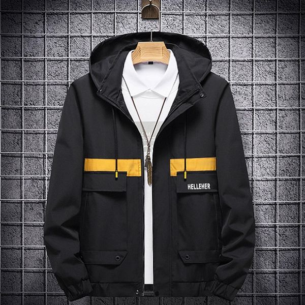 

men casual jackets male spring autumn youth fashion loose thin hooded jackets trendy comfortable coats outerwears 3 colors sale, Black;brown