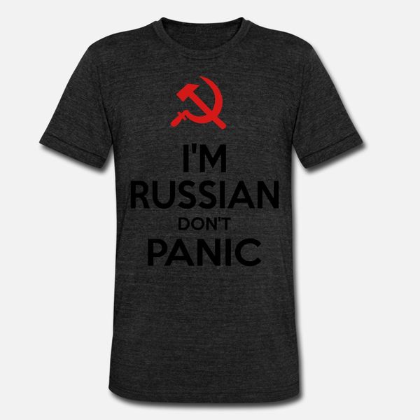 

i m russian dont panic cccp t shirt men character short sleeve round collar letter anti-wrinkle authentic summer original shirt