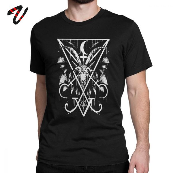 

печатные футболки для мужчин сигиле люцифер и бафомет tee shirt customized хлопок hip hop футболки рождественского подарка одежды