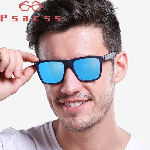 

psacss vintage square polarized sunglasses men brand designer pc sun glasses for male driving fishing gafas de sol hombre uv400, White;black