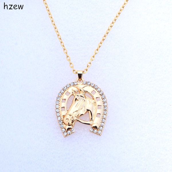 

hzew fashion crystal horseshoe necklace horse brand necklaces women's fashion jewelry gift pendant necklace, Silver
