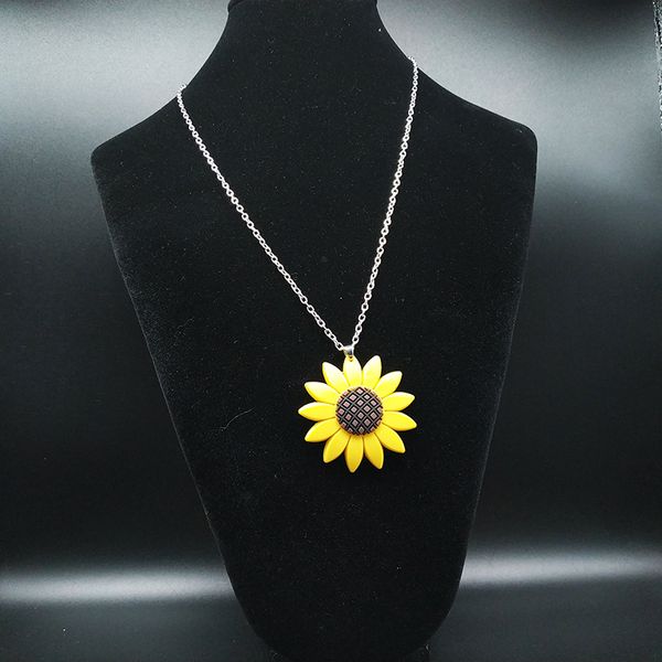 

simple daisy pendants necklaces women man charm collar jewelry fashion korean design romantic choker bijoux fine gifts, Silver