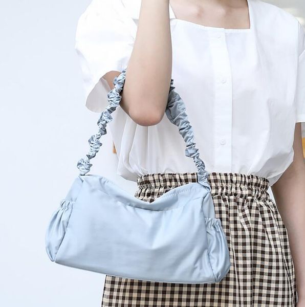 

simple nylon handbag fashion pleated shoulder strap armpit bag niche design oxford cloth shoulder bag