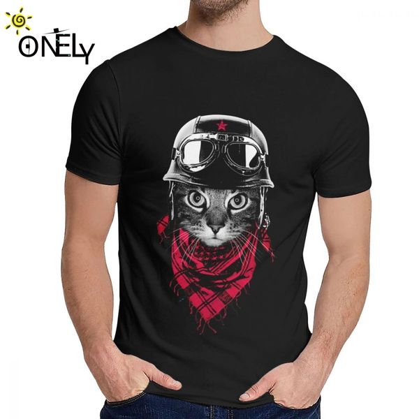

o-neck happy adventurer cat cartoon t shirt casual for man soft tee s-6xl