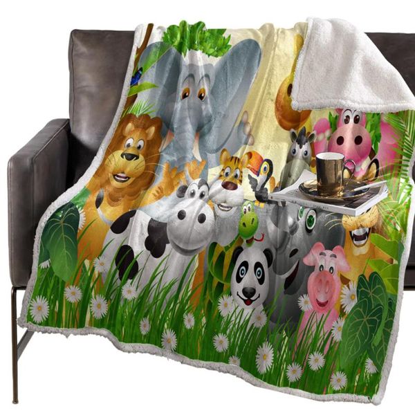 

blankets elephant animal tiger giraffe blanket floral fleece for kids girl couch soft plush bedspreads quilt drop ship