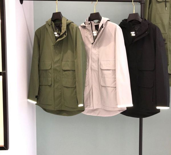 

men's jacket 19fw autumn winter casual overcoat fashion stylish high street elements new trend windbreaker long sleeve size: xs, Black