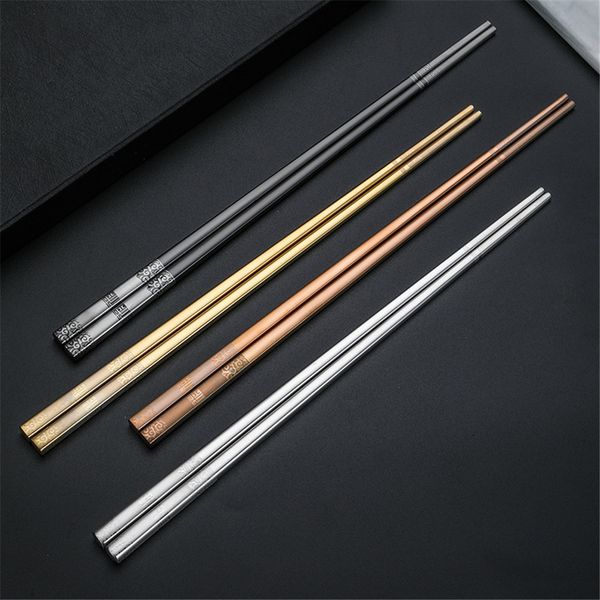 

stainless steel chopsticks anti-rolling luxury laser engraving korean hollow chopsticks fortune chopstick food sticks tableware