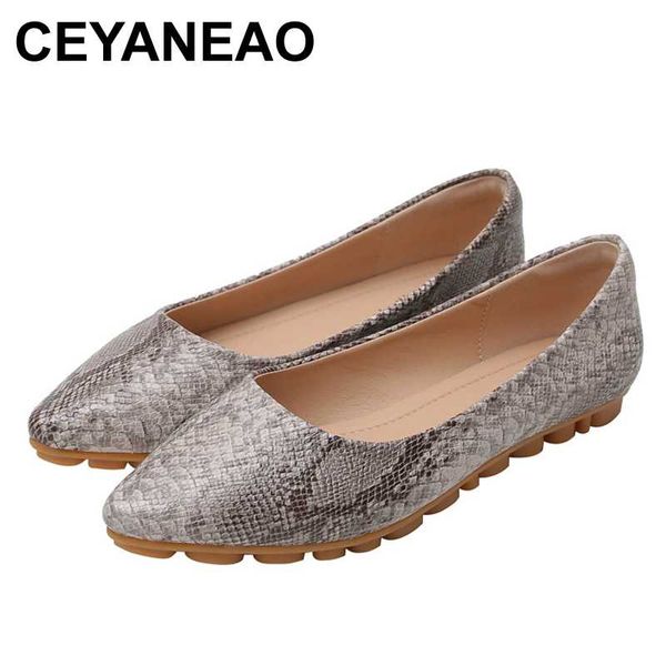 

ceyaneao plus size women shoes fashion leopard grain flat shoe lightweight breathable ladies lazy loafers casual female footwear, Black