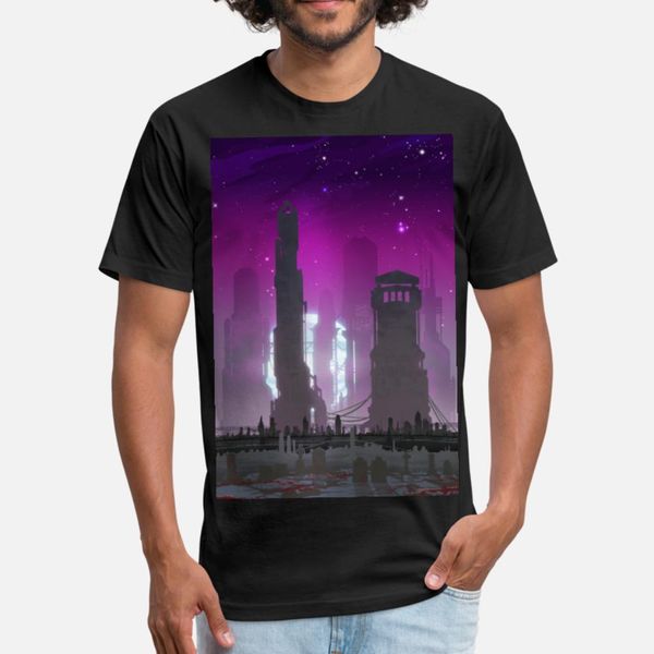 

cyberpunk city towers monuments t shirt men knitted cotton euro size s-3xl pictures fit funny casual spring autumn natural shirt