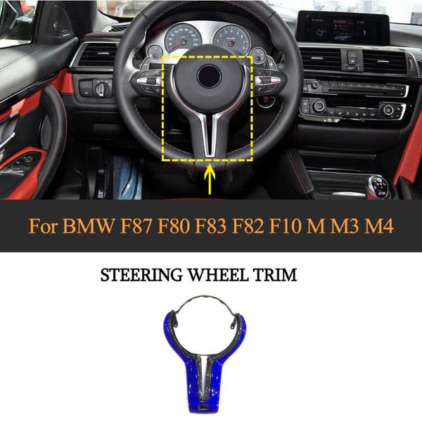 

car steering wheel cover trim for m2 f87 m3 f80 m4 f82 m6 f06 f12 f13 x5m f85 x6m f86 carbon fiber decoration
