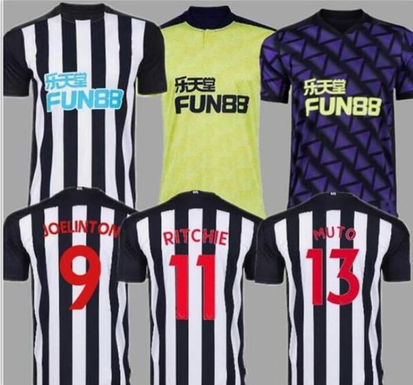 

2021 castle united soccer jerseys home black 20/21 men soccer shirts away yellow #9 rondon #11 ritchie third customized football uniforms, Black;yellow