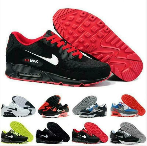 

men womens casual shoes 90 air classic max90 sneakers surface breathable black red white running sport athletic trainers