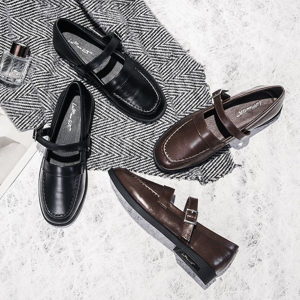 

womens derby shoes casual female sneakers 2020 fashion women's flats square toe autumn leather new modis dress fall summer, Black