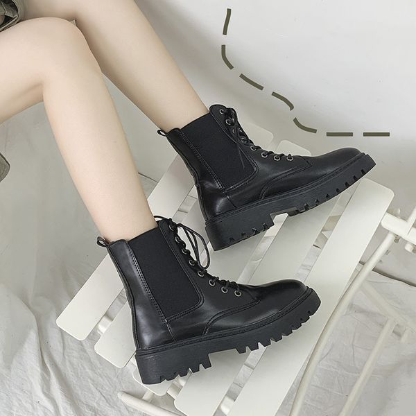 

martin boots spring spring new style ins cool girl's early autumn small short boots online celebrity v lady shoes -40, Black