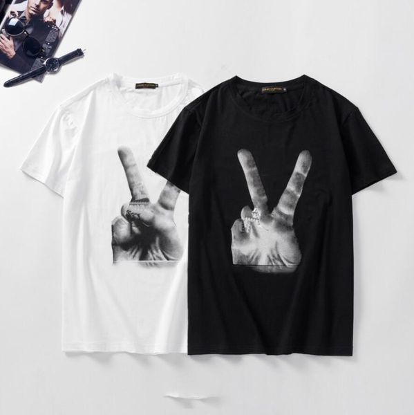 

2020 summer men's t-shirt new fashion tee shirts with letters breathable round neck men's t-shirt 2 colors size m-3xl wholesal, White;black