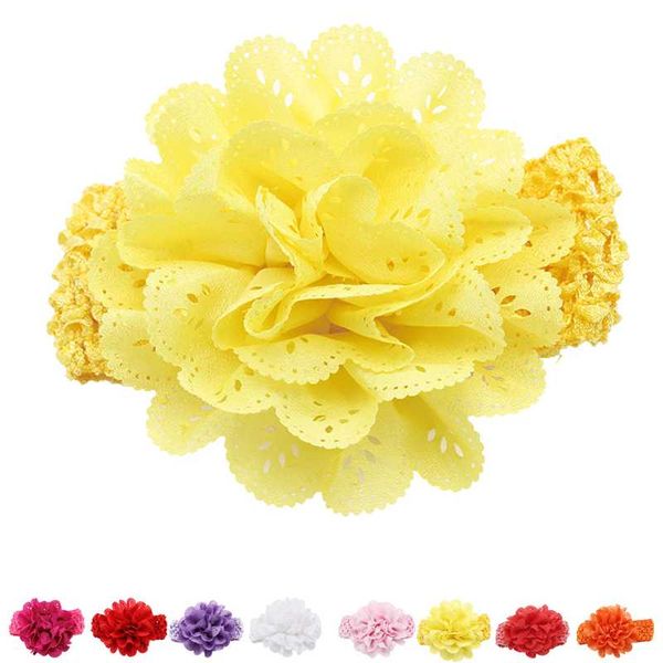 

lovely baby girl elastic hairband chiffon flower newborn baby girl headbands hair band for kids hair accessories kid, Slivery;white
