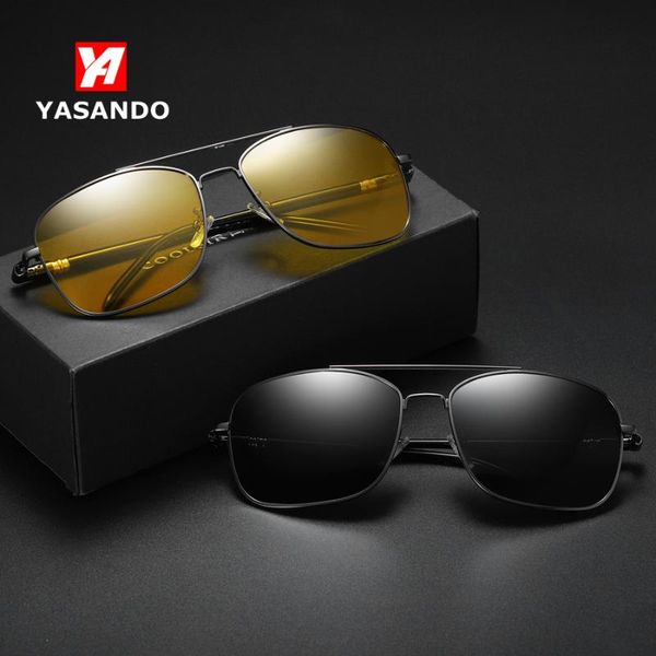 

sunglasses yasando brand men pilot polarized glasses male mirror cool classic eyewear aviation sun for guy gs6108, White;black
