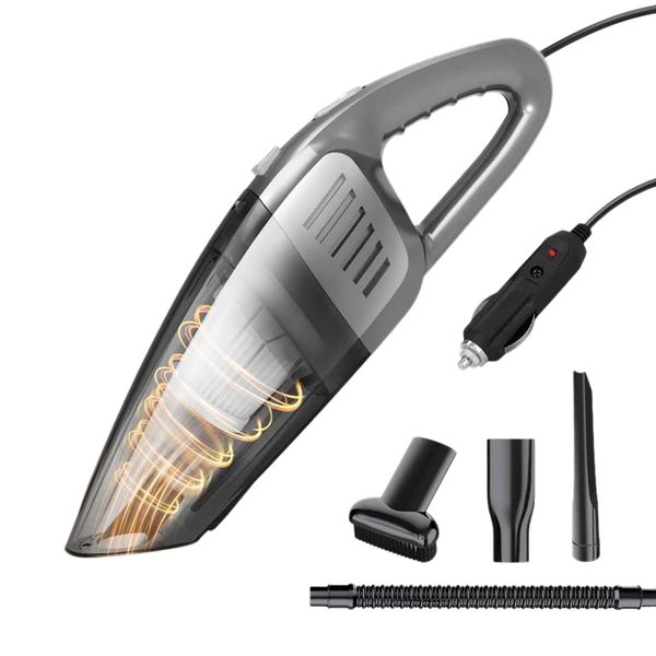 

car vacuum cleaner 120w 6000pa high powerful handheld vacuum cleaner with 16.4ft power cord for car strong suction black