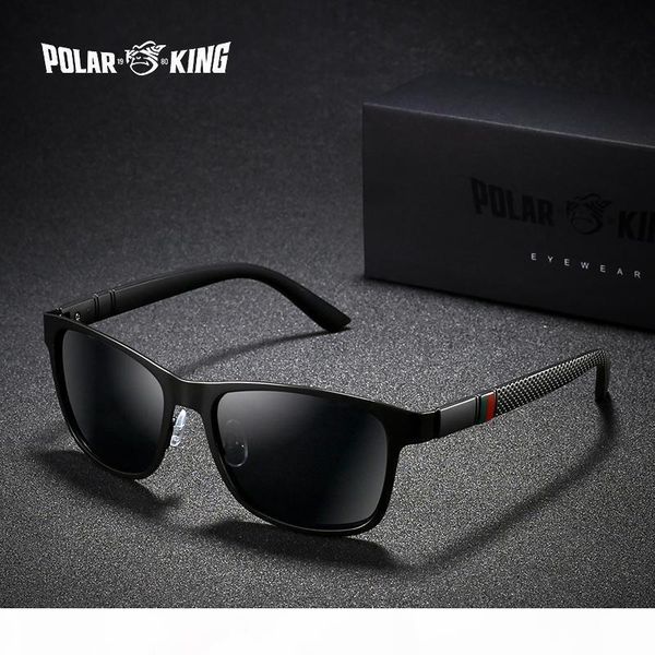 

polarking brand metal designer polarized sunglasses for driving men oculos square sun glasses for men's fashion travel eyewear, White;black