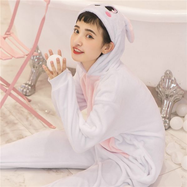 

fashion flannel cartoon animal one-piece pajamas christmas deer black endless horse sika deer mascot costumes white rabbit wholesale, Black;red