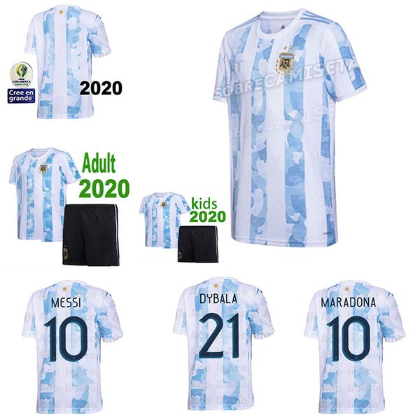 

2020 argentina soccer jersey 20 21 copa away football shirt messi dybala aguero lo celso martinez tagliafico men + kids kit uniforms, Black;yellow