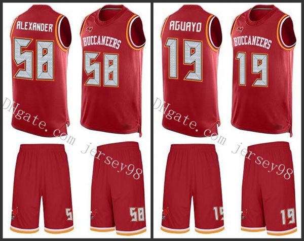 

tatampa bay buccaneers red 19 roberto aguayo 58 kwon alexander red team color stitched nfl tank suitjersey, Black;red
