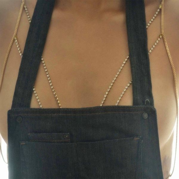 

fashion bikini bra body chain gothic body-hugging claw chain necklace, Silver
